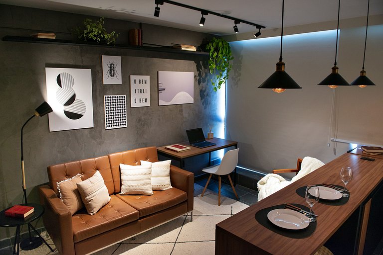 Moderno e Completo Apto com Cinema no #SampaSky