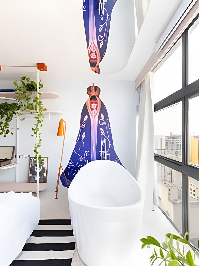 Cinema, Banheira e Cama King em Apto no Centro SP