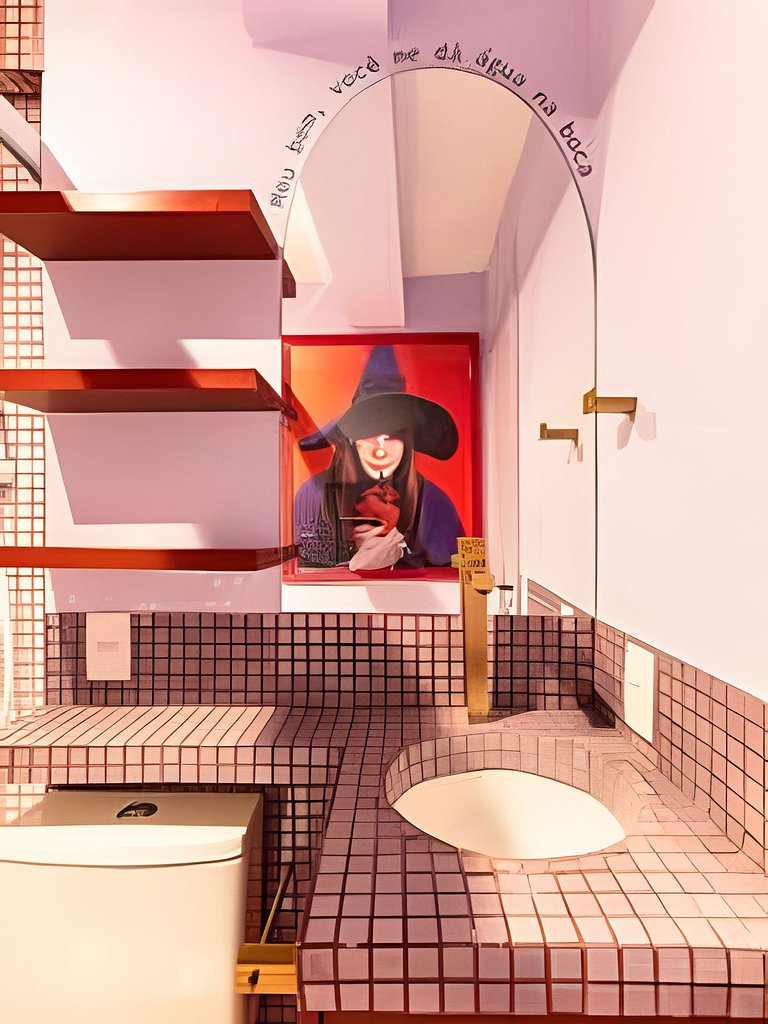 Cinema, Banheira e Cama King em Apto no Centro SP