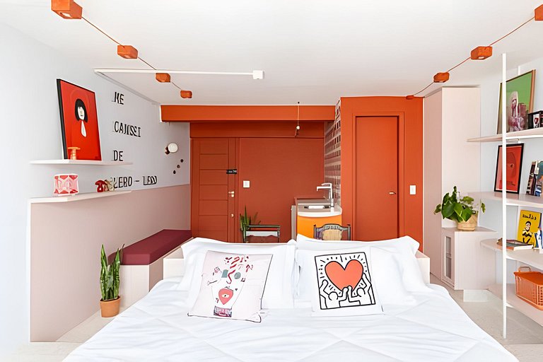 Cinema, Banheira e Cama King em Apto no Centro SP