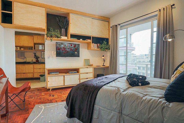 Apto a 5min do Metrô c/ Varanda, Sauna e Piscina