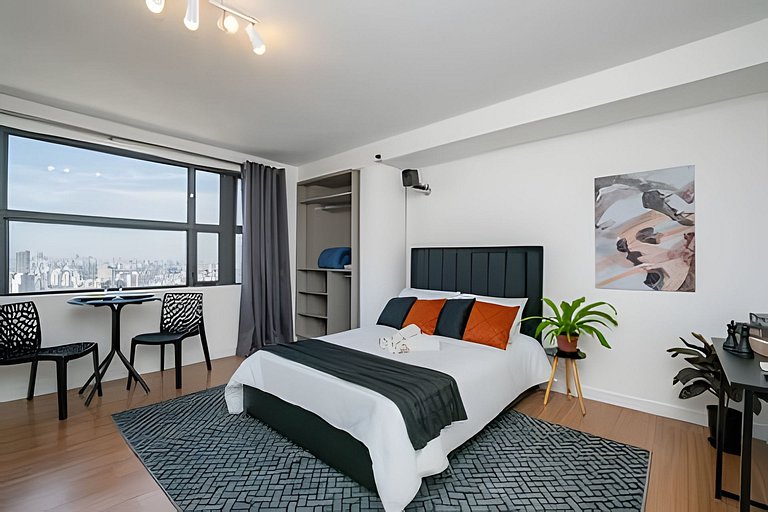 Studio c/ Vista Surreal do 39º Andar + Cinema CentroSP