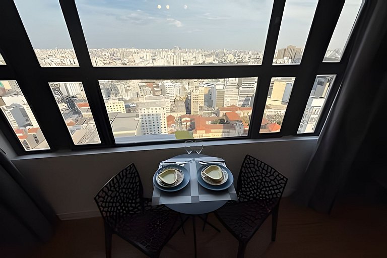 Studio c/ Vista Surreal do 39º Andar + Cinema CentroSP