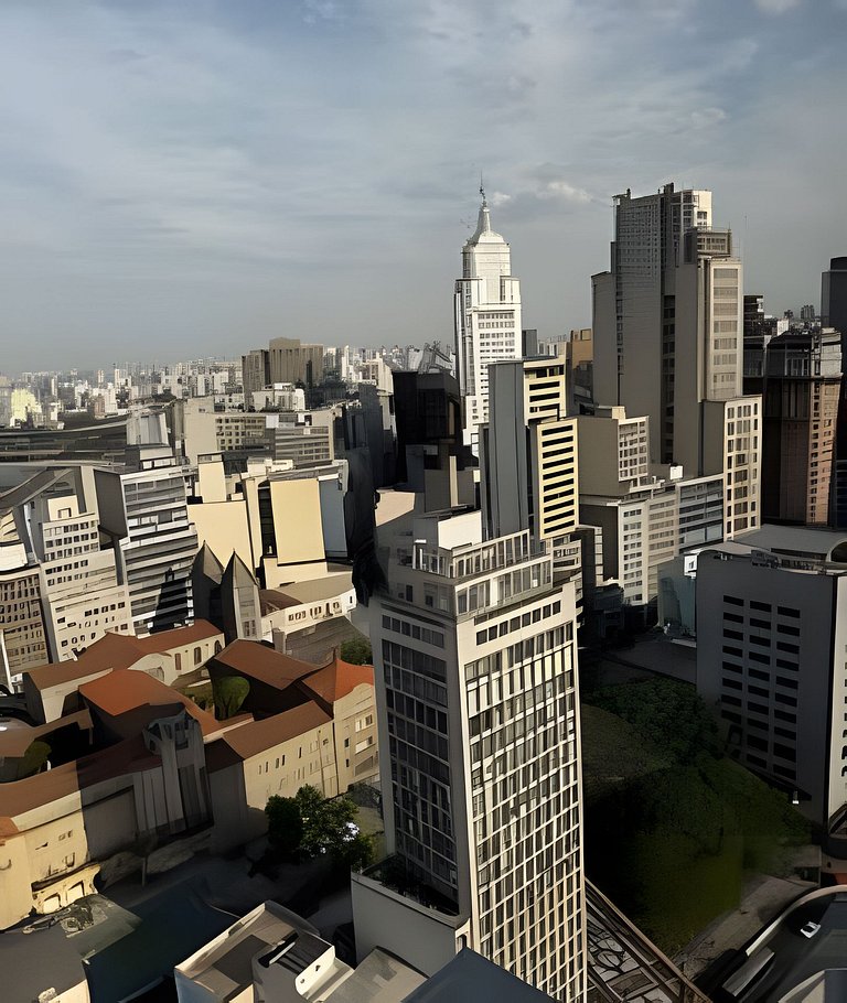Studio c/ Vista Surreal do 39º Andar + Cinema CentroSP