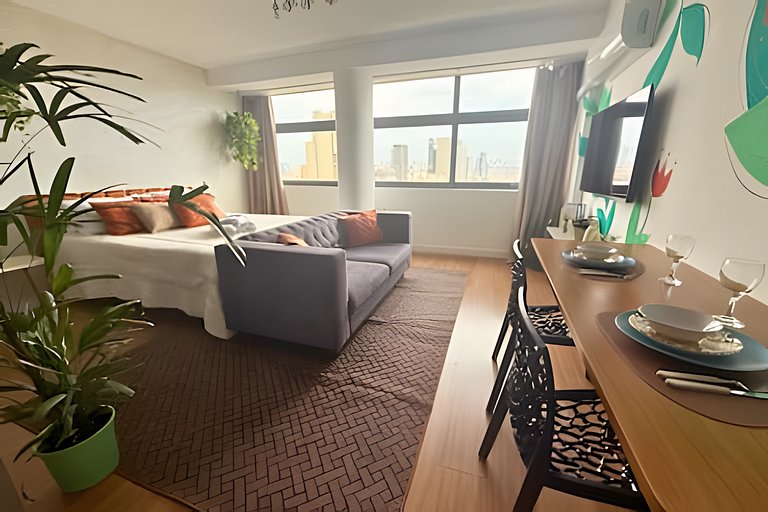 Refúgio para Casais no 39º Andar ao Lado do Metrô