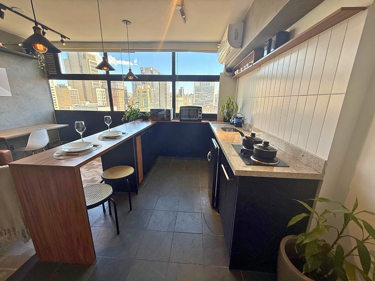 Apto com Cinema no Centro de SP para Casais