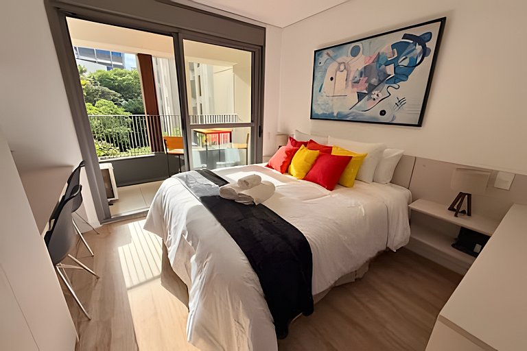 Studio a 7min Metrô Ana Rosa c/ Piscina e Academia