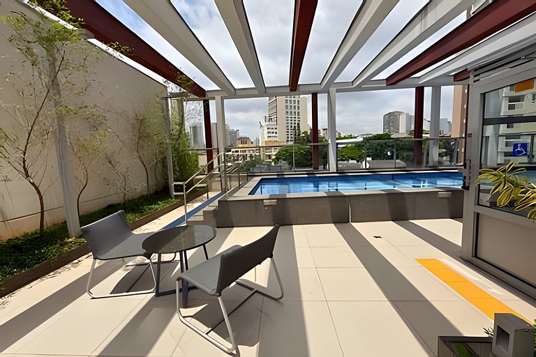 Studio a 7min Metrô Ana Rosa c/ Piscina e Academia