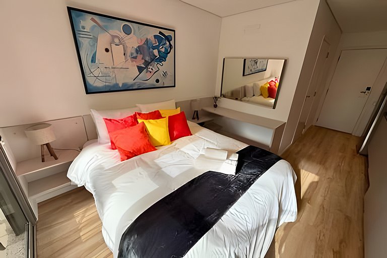 Studio a 7min Metrô Ana Rosa c/ Piscina e Academia