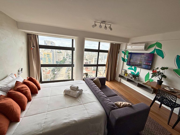 Apto Ideal no 39º Andar - 2 min Metrô São Bento