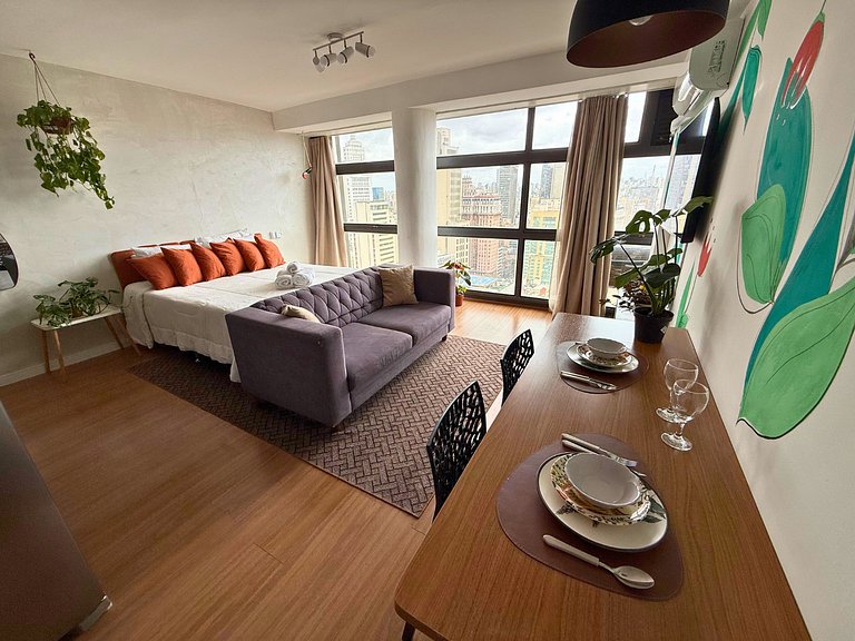 Apto Ideal no 39º Andar - 2 min Metrô São Bento