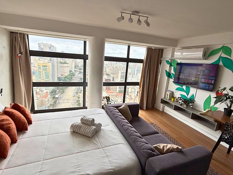 Apto Ideal no 39º Andar - 2 min Metrô São Bento