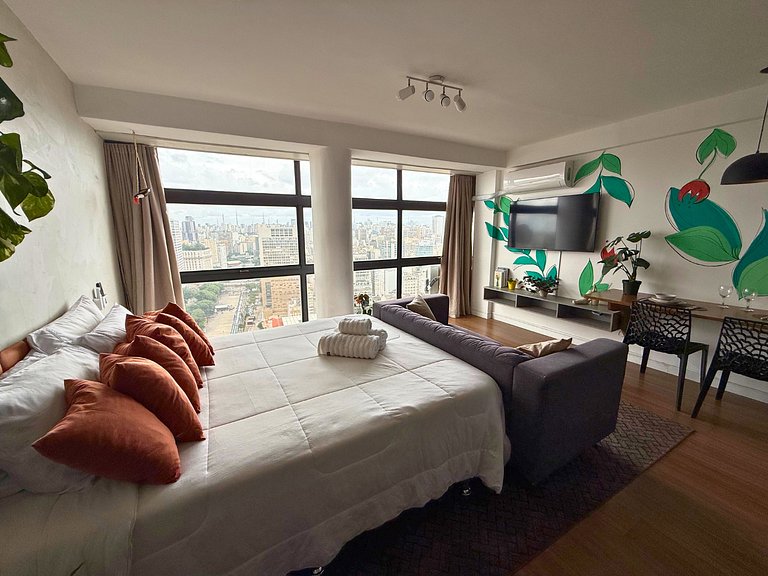 Apto Ideal no 39º Andar - 2 min Metrô São Bento