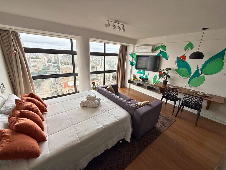 Apto Ideal no 39º Andar - 2 min Metrô São Bento